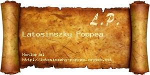 Latosinszky Poppea névjegykártya